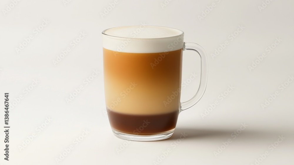 A cup of rich coffee with frothy milk. Featuring energizing beverages A cup of rich coffee with frothy milk. Featuring energizing beverages
