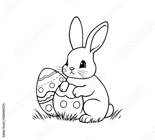 easter bunny with easter eggs