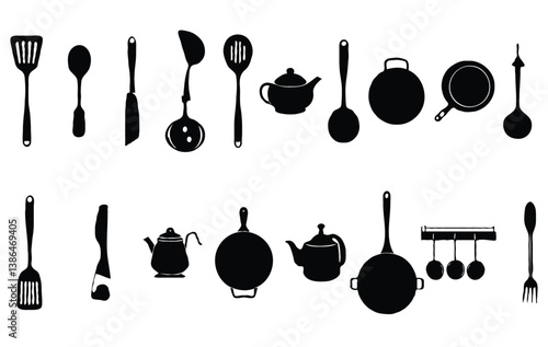 set of kitchen utensils vector