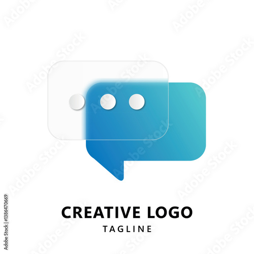 Colorful abstract logo Chat symbol creative design 