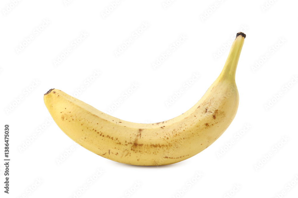 One whole ripe banana isolated on white One whole ripe banana isolated on white