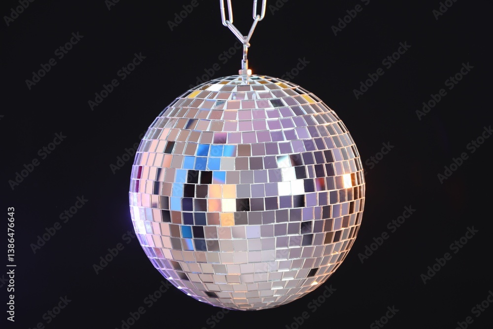 Obraz premium One shiny disco ball on dark background