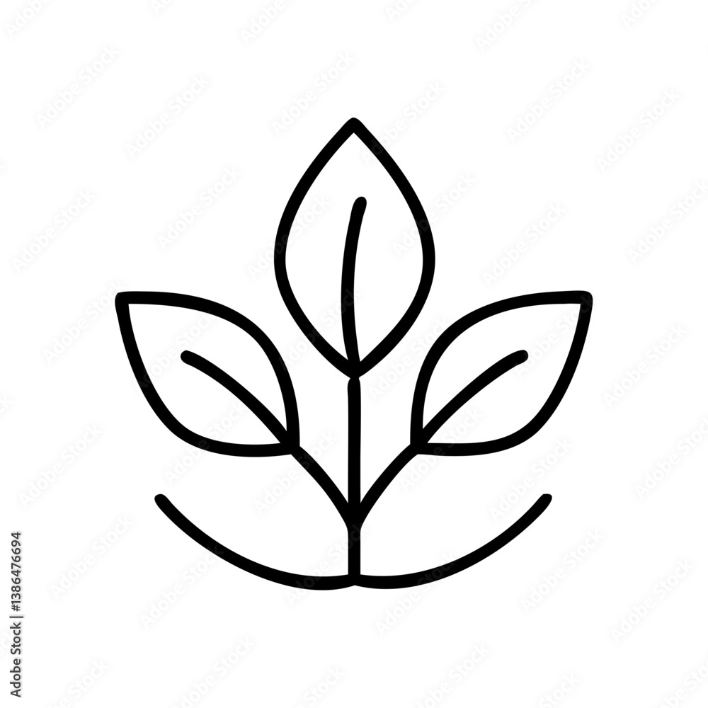 Organic herb garden icon, black and white, eco-friendly gardening concept Organic herb garden icon, black and white, eco-friendly gardening concept