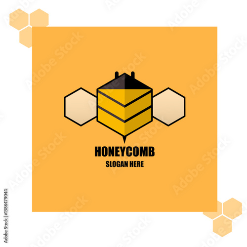  Honey farmer logo vector illustration.