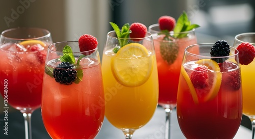 Assorted tropical fruit cocktails