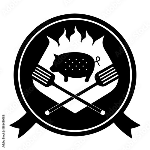 BBQ ribs logo