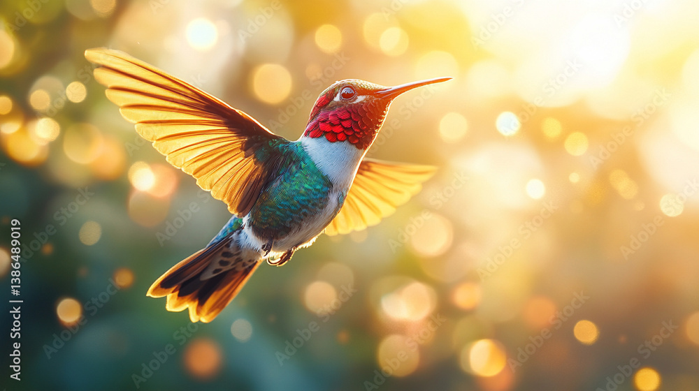 A vibrant, modern interpretation of a colorful hummingbird in flight, symbolizing freedom, energy, and transformation. Its vivid feathers represent beauty and the fleeting nature of life.
A vibrant, modern interpretation of a colorful hummingbird in flight, symbolizing freedom, energy, and transformation. Its vivid feathers represent beauty and the fleeting nature of life.