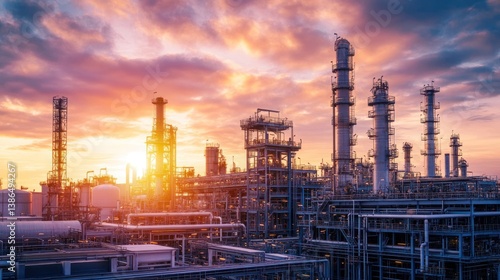 Wallpaper Mural Industrial complex at sunset (1) Torontodigital.ca