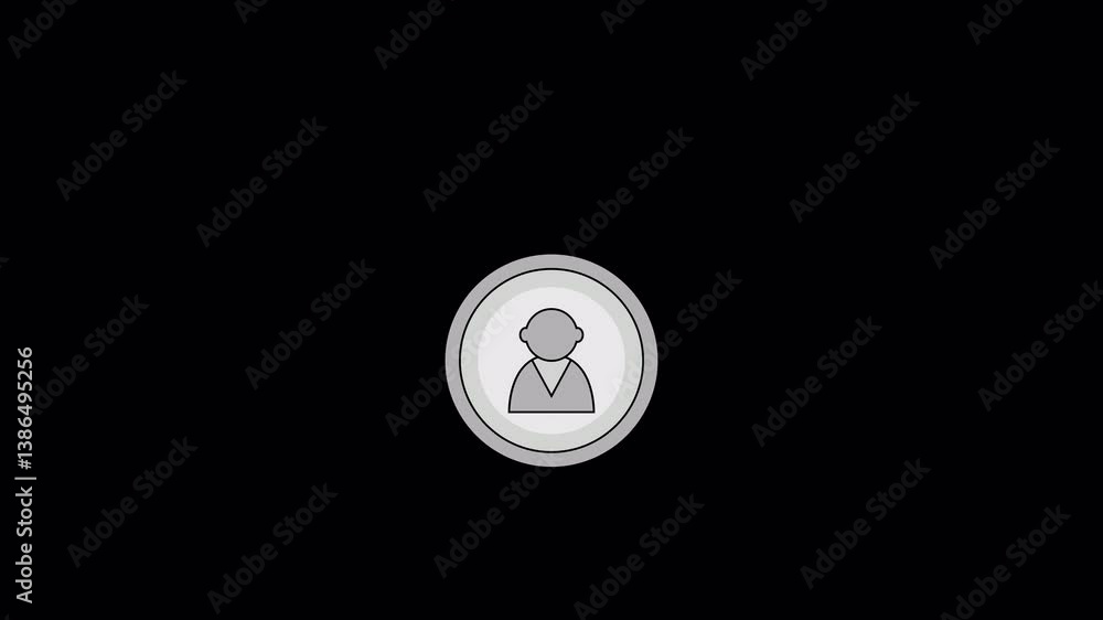 User Profile Animated Illustration Icon. 4k Animation With Alpha Channel And Transparent Background User Profile Animated Illustration Icon. 4k Animation With Alpha Channel And Transparent Background
