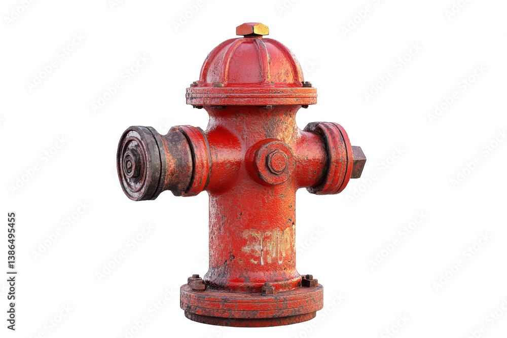 Rusty Red Fire Hydrant Isolated on Black Background isolated on transparent background Rusty Red Fire Hydrant Isolated on Black Background isolated on transparent background