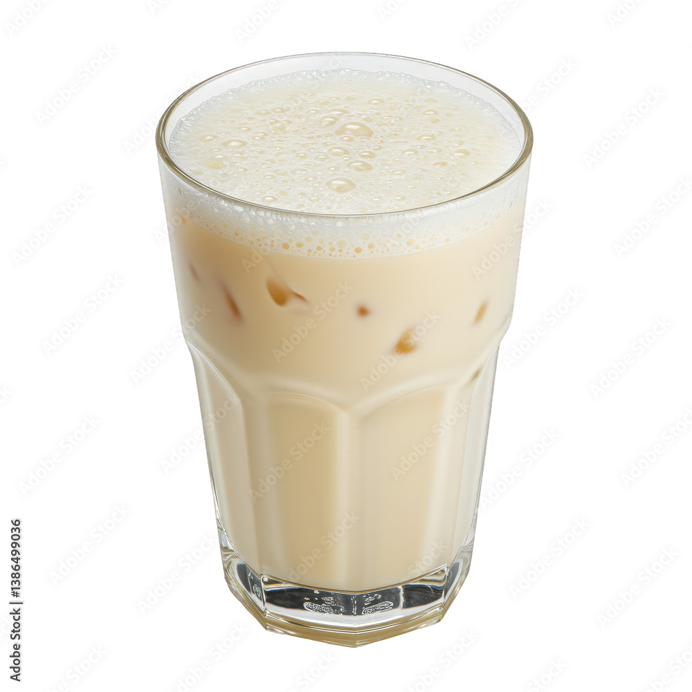 Iced Latte with a Thick Frothy Foam. Iced Latte with a Thick Frothy Foam.