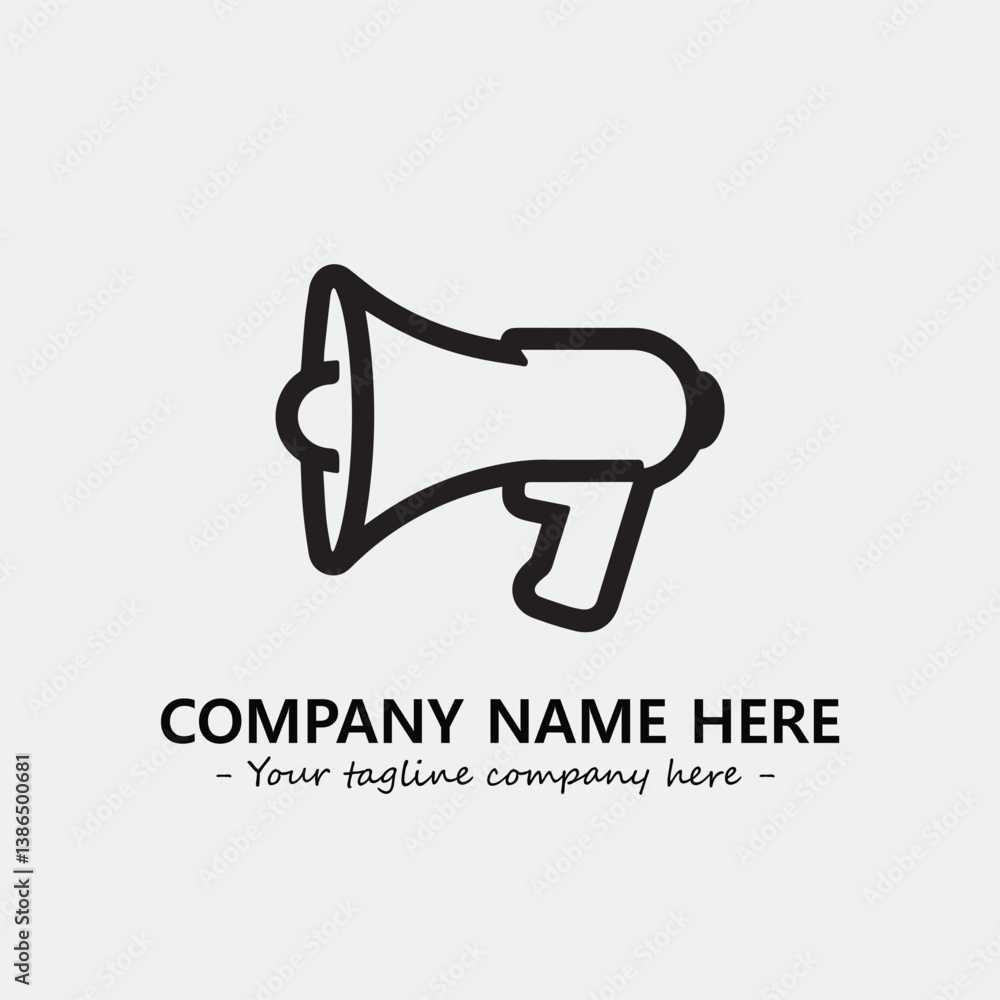 Megaphone illustration black and white for logo company vector image
Megaphone illustration black and white for logo company vector image