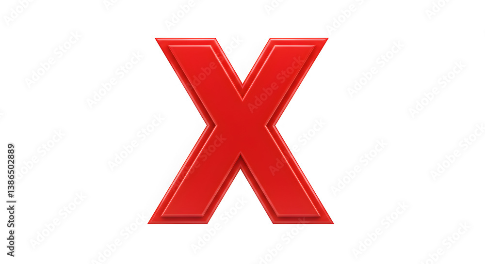 Isolated Red X Graphic Illustration on White Background for Visual Communication Isolated Red X Graphic Illustration on White Background for Visual Communication
