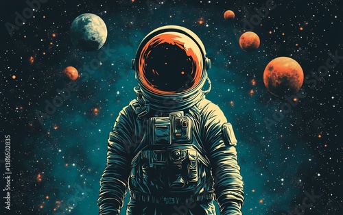 Wallpaper Mural Cosmic Voyager Astronaut in Starry Expanse Torontodigital.ca