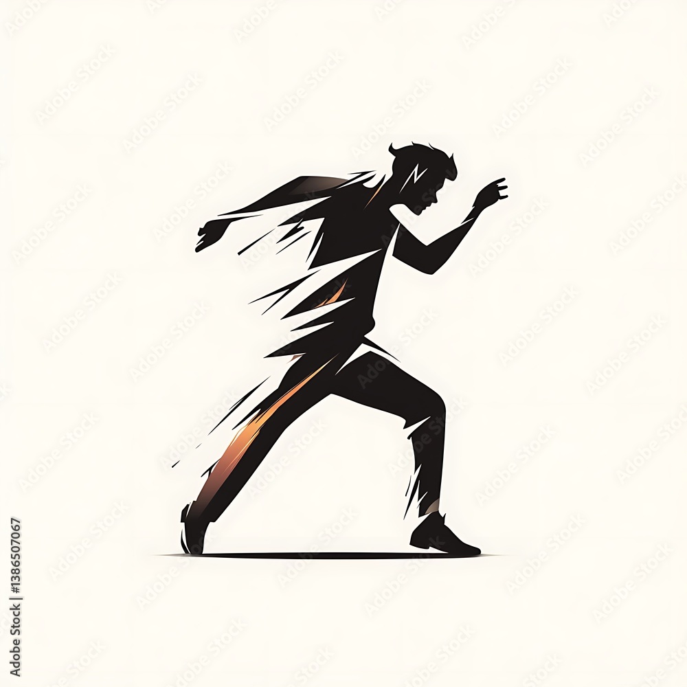 Fototapeta premium silhouette dancer in motion icon