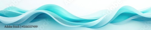 Stylized wave pattern in shades of turquoise and silver on a pale gray background, nautical, oceanic