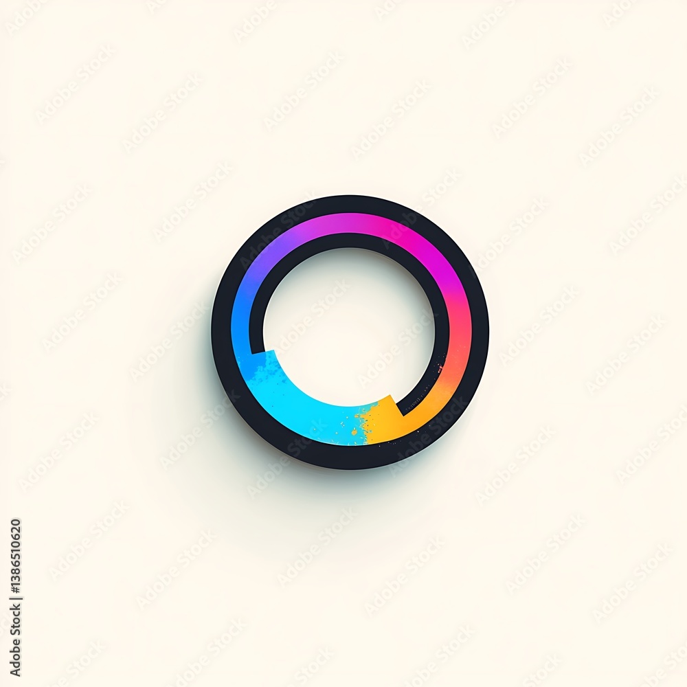 Minimalist circular logo design, black outline Minimalist circular logo design, black outline