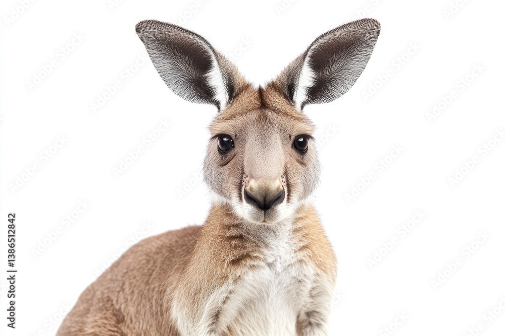 Adorable Baby Kangaroo Portrait on White Background Animal Close-up Studio Shot Adorable Baby Kangaroo Portrait on White Background Animal Close-up Studio Shot