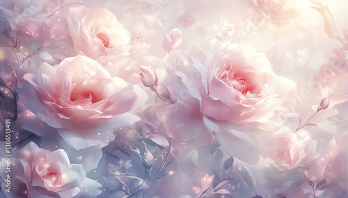 Pink roses beautifully exemplify the grace and elegance of delicate, fragrant blooms