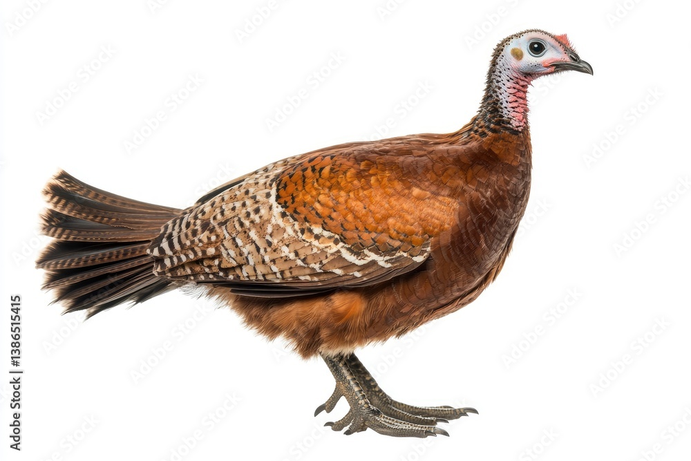 Standing Turkey Profile on White Background Isolated for Thanksgiving Design Standing Turkey Profile on White Background Isolated for Thanksgiving Design