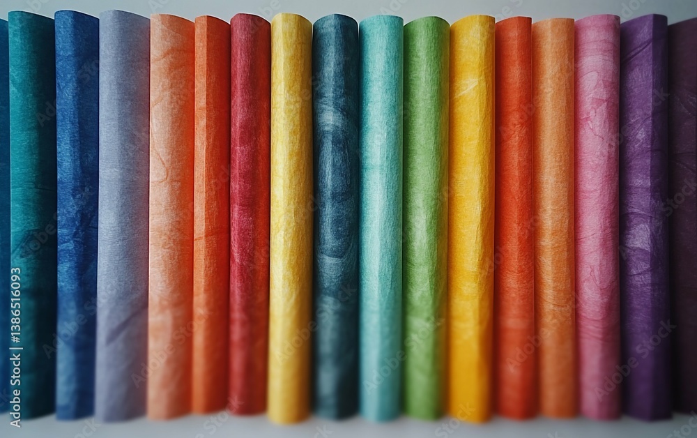 Rainbow Hues Handcrafted Textured Paper Rolls Rainbow Hues Handcrafted Textured Paper Rolls
