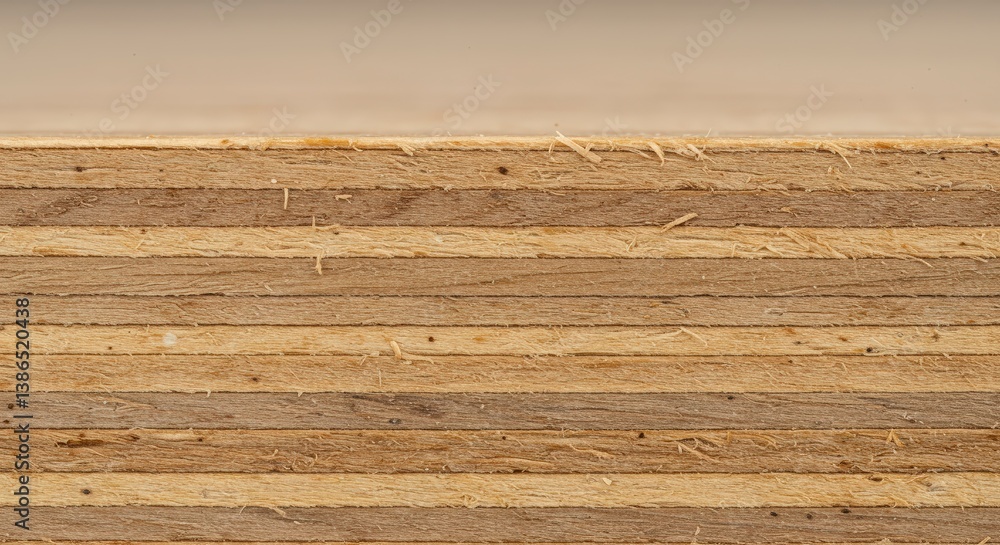 Detailed Plywood Layers Stacked Lumber Cross-Section Close-up Grain Texture Construction Material