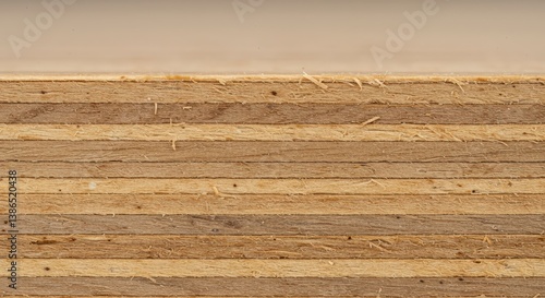 Obraz na płótnie Detailed Plywood Layers Stacked Lumber Cross-Section Close-up Grain Texture Construction Material w salonie