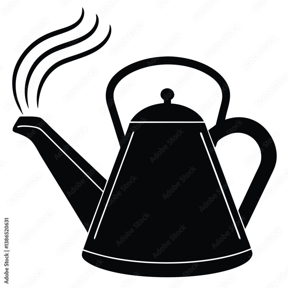 Fototapeta premium Modern Kettle Vector Illustration – Electric, Vintage, and Whistling Kettles