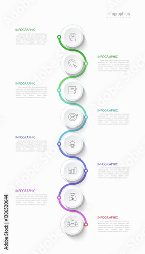 Infographic 8 options design elements for your business data. Vector Illustration.