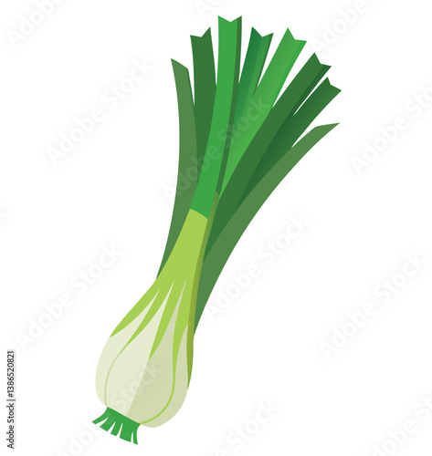 fresh green  leek
