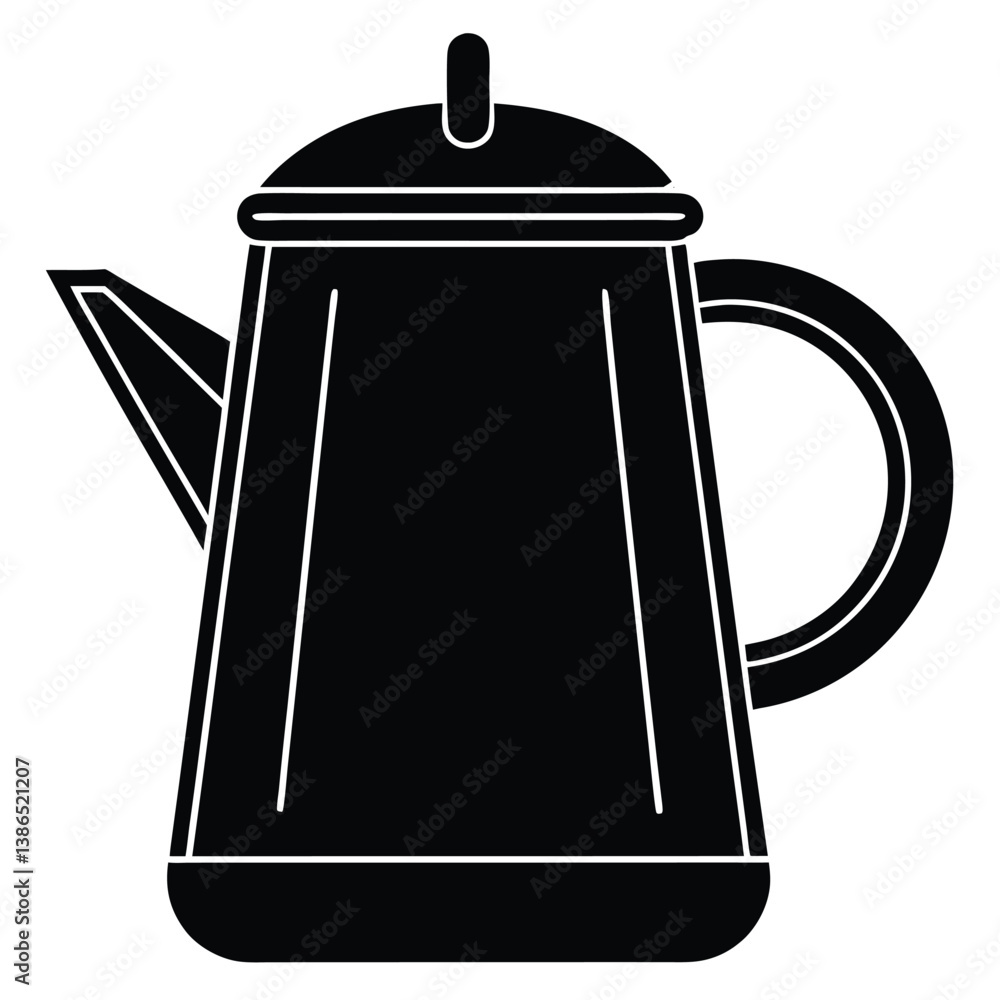Fototapeta premium Modern Kettle Vector Illustration – Electric, Vintage, and Whistling Kettles