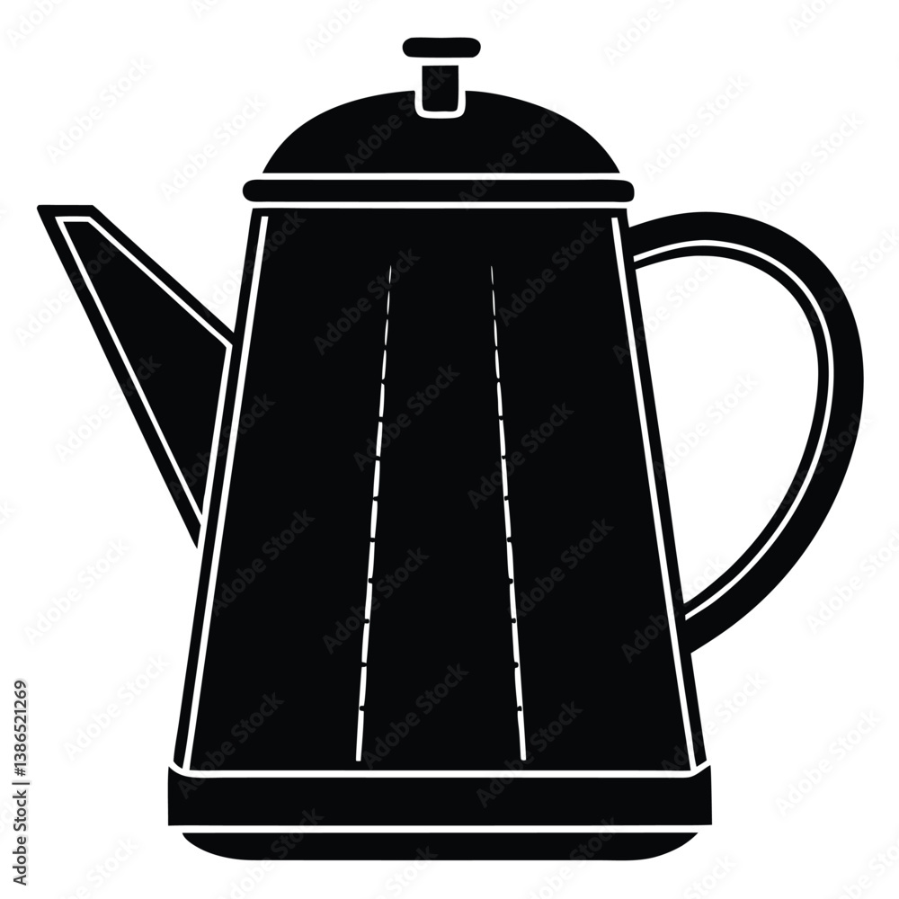 Fototapeta premium Modern Kettle Vector Illustration – Electric, Vintage, and Whistling Kettles