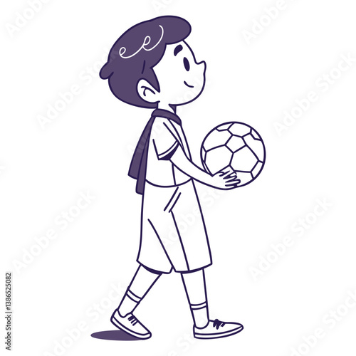 boy solid white background  line art vector