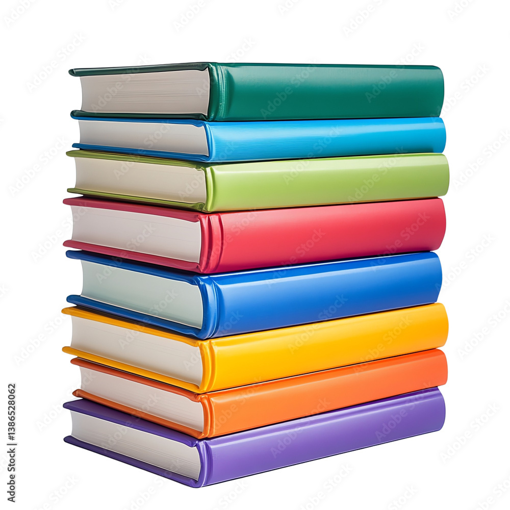 A vibrant stack of colorful books, a symbol of knowledge and learning, stands against a black background. A vibrant stack of colorful books, a symbol of knowledge and learning, stands against a black background.