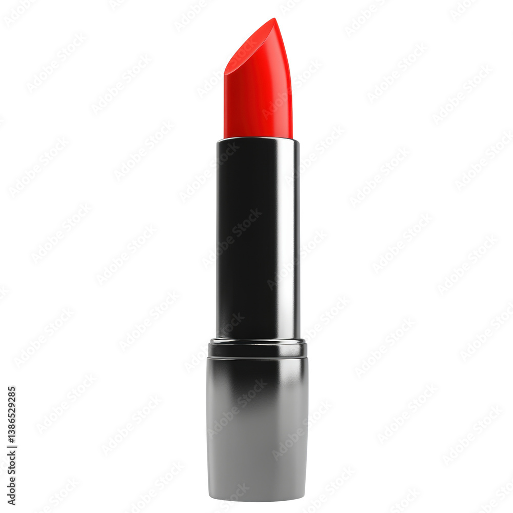 Vibrant red lipstick on a black background highlighting its bold color and glamorous appeal for fashion lovers isolated on transparent background.. Vibrant red lipstick on a black background highlighting its bold color and glamorous appeal for fashion lovers isolated on transparent background..
