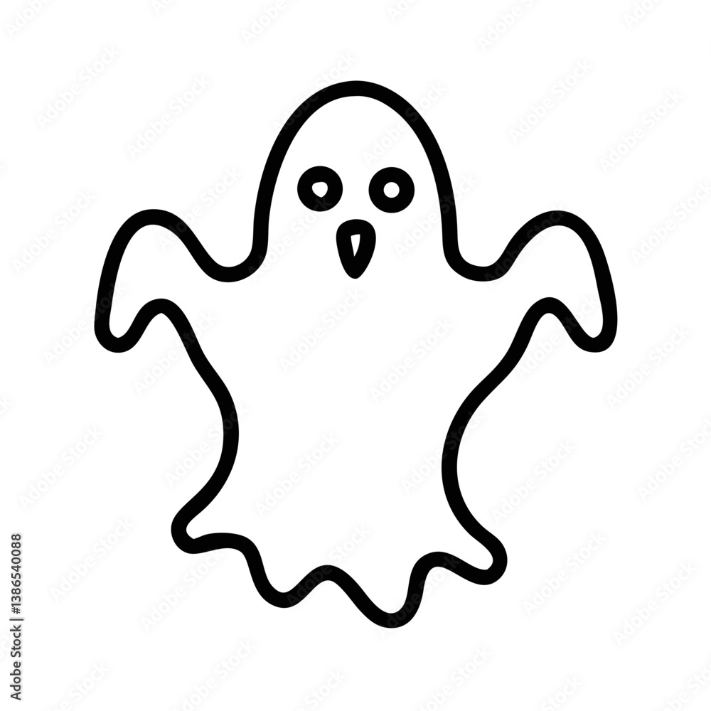 Ghost silhouette in a minimalistic design Ghost silhouette in a minimalistic design