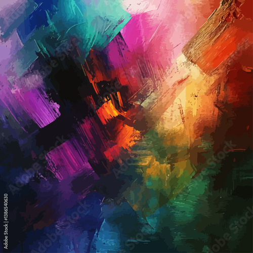 Vivid Abstract Brushstroke Painting