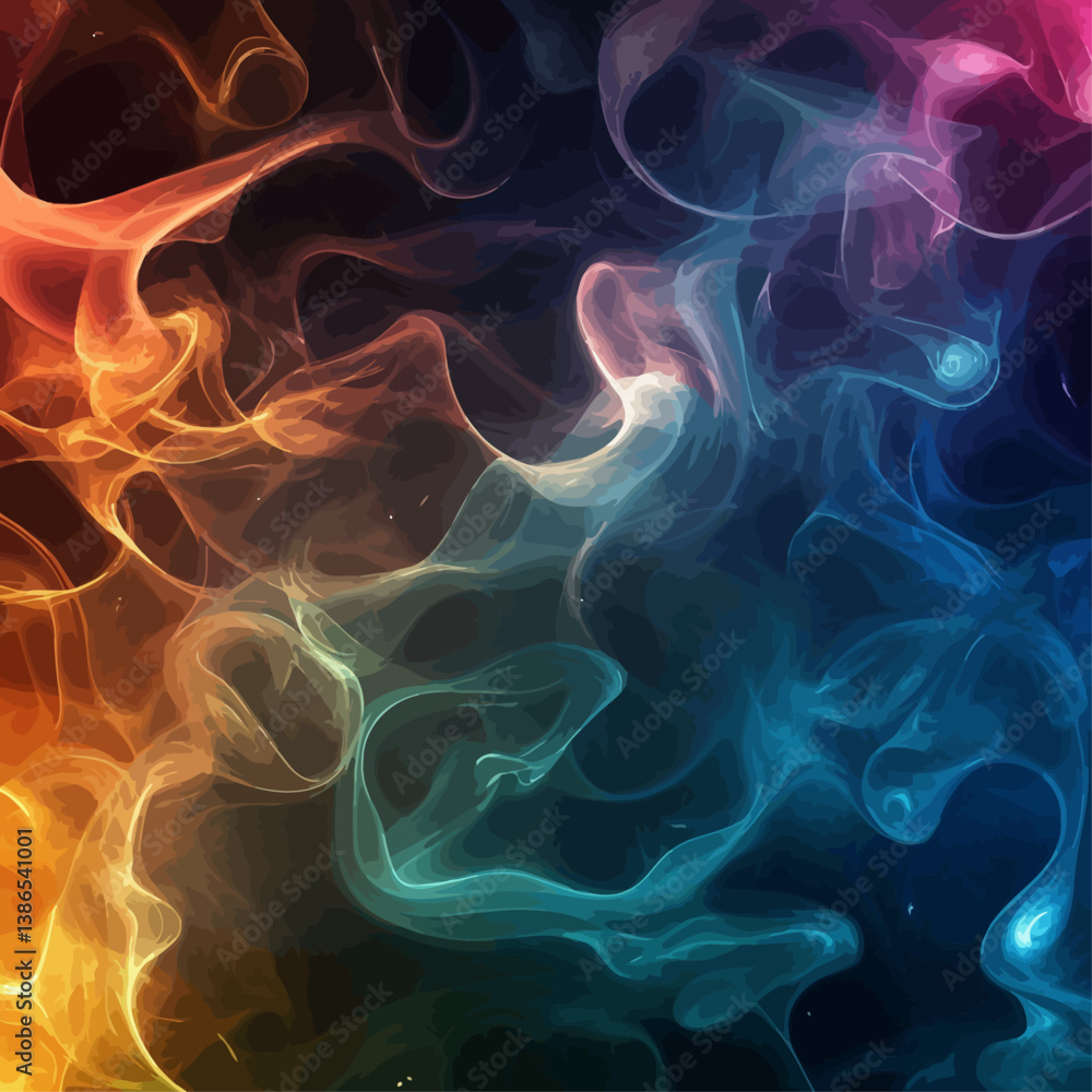 Colorful Abstract Smoke Effect Background in Shades of Blue, Orange, and Pink Colorful Abstract Smoke Effect Background in Shades of Blue, Orange, and Pink