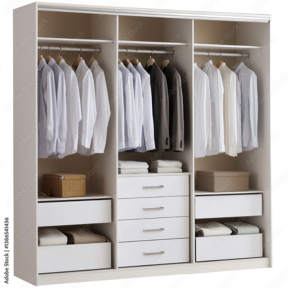 Stylish furniture display modern closet cutout background organized environment aesthetic viewpoint Stylish furniture display modern closet cutout background organized environment aesthetic viewpoint
