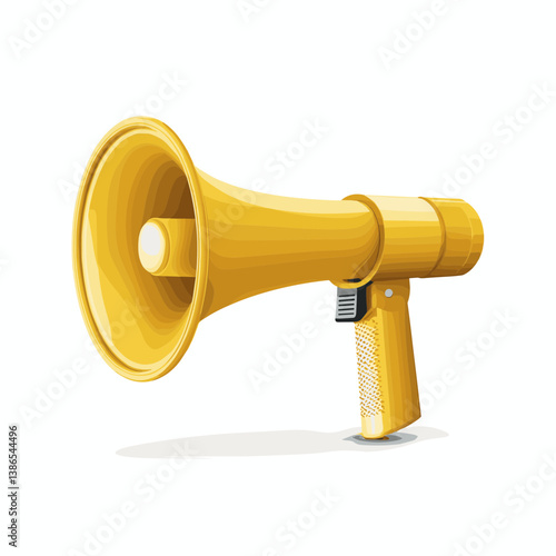 Golden Megaphone Announcement Illustration
