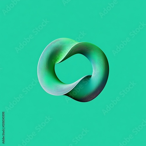 Geometric infinity loop with dark outline on green