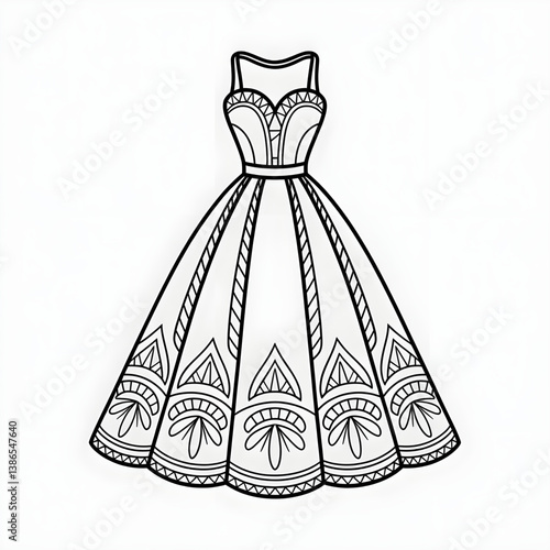 Foto vector illustration of a wedding dress