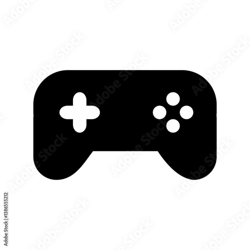 Vector games icon. black game controller symbol with trendy flat style icon for web site design, logo, app, UI isolated on white background