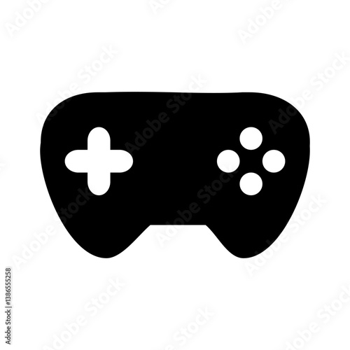 Vector games icon. black game controller symbol with trendy flat style icon for web site design, logo, app, UI isolated on white background