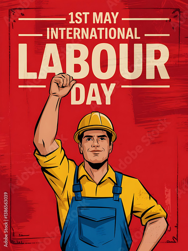 Vintage Labor Day Propaganda Poster Illustration.