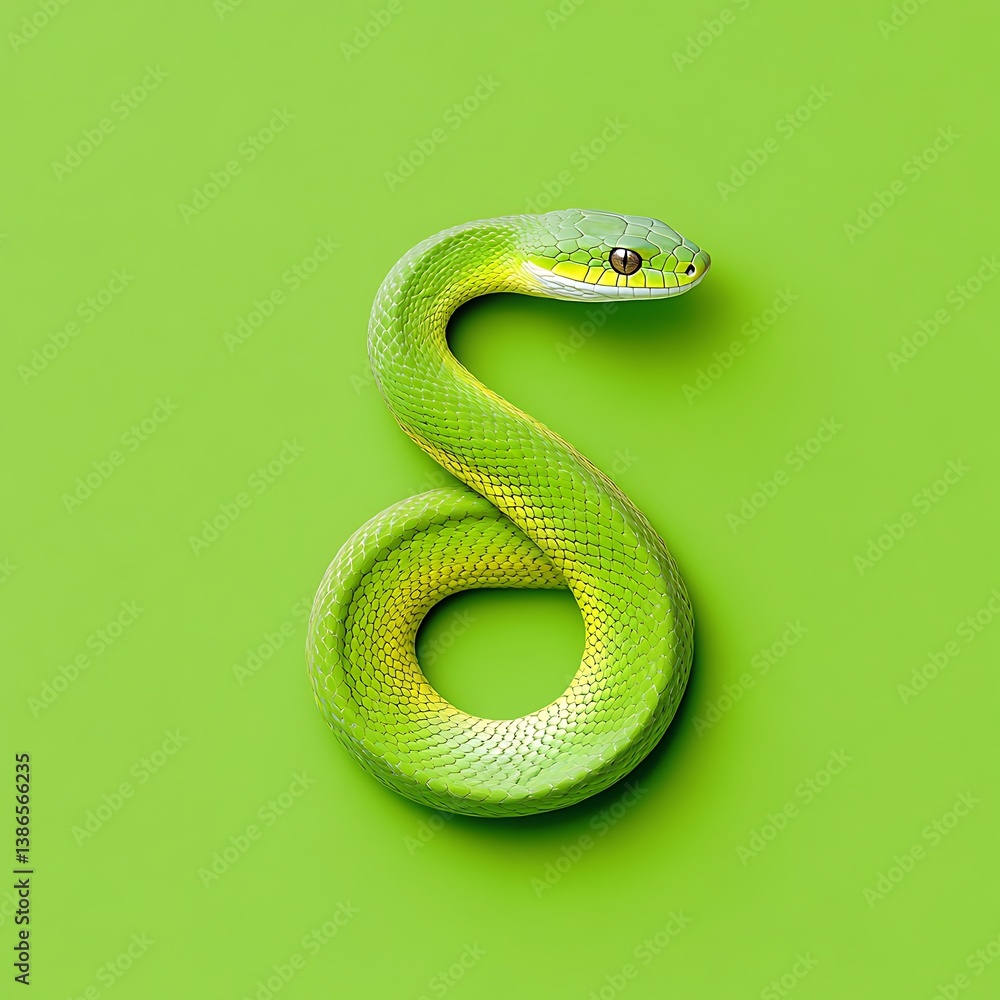 Fototapeta premium Snake curled up, reptile icon