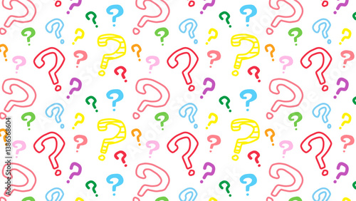 Seamless background illustration with question marks.