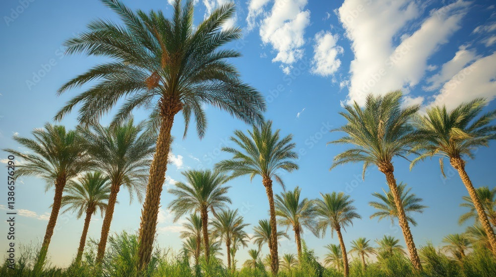 Palm Trees Against a Sunny Sky Palm Trees Against a Sunny Sky