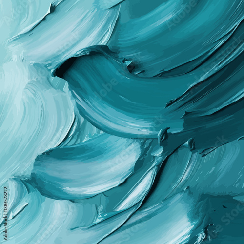 Abstract Teal and Aqua Brushstrokes