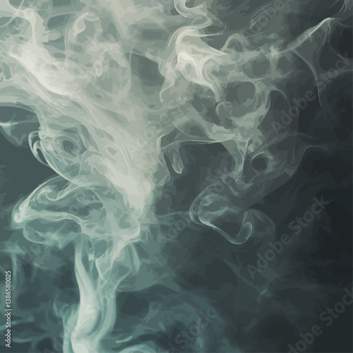 Abstract smoke texture with swirling, wispy forms